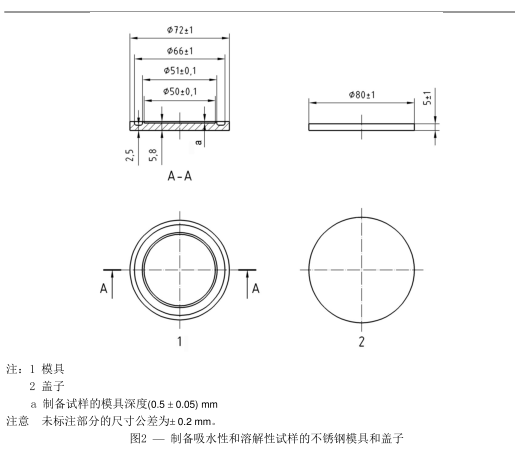 制備吸水性溶解性試樣的不銹鋼模具-測試儀